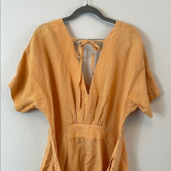 Free People Linen Blend Orange Jumpsuit XS - Picture 9 of 14